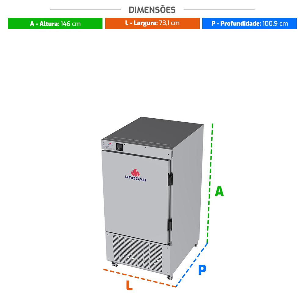 Armário De Crescimento 10 Esteiras Câmara Para Pães Noturno Inox 5ºC a 60ºC Vazio PRCL-100 220V - Progás P46531
