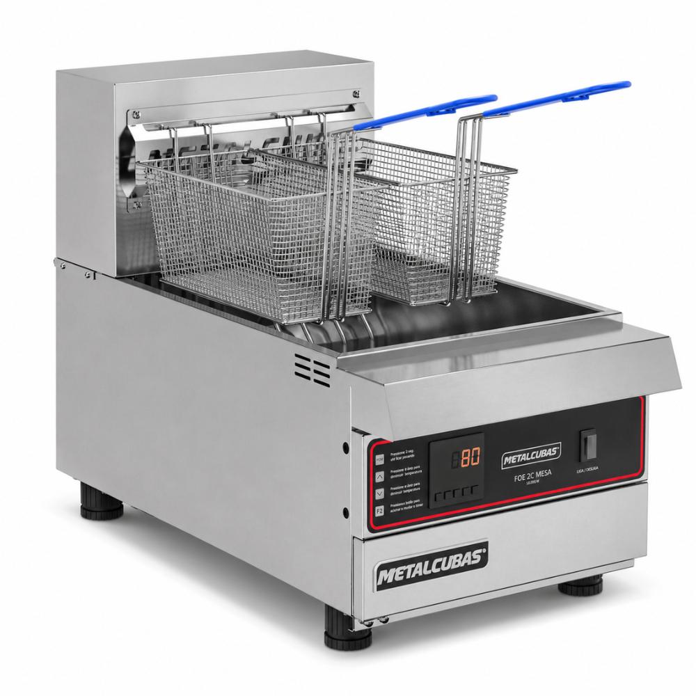Fritador Zona Fria de Óleo Elétrico Mesa Premium Duplo FOE 2C M PRM 220v - Metalcubas 27289