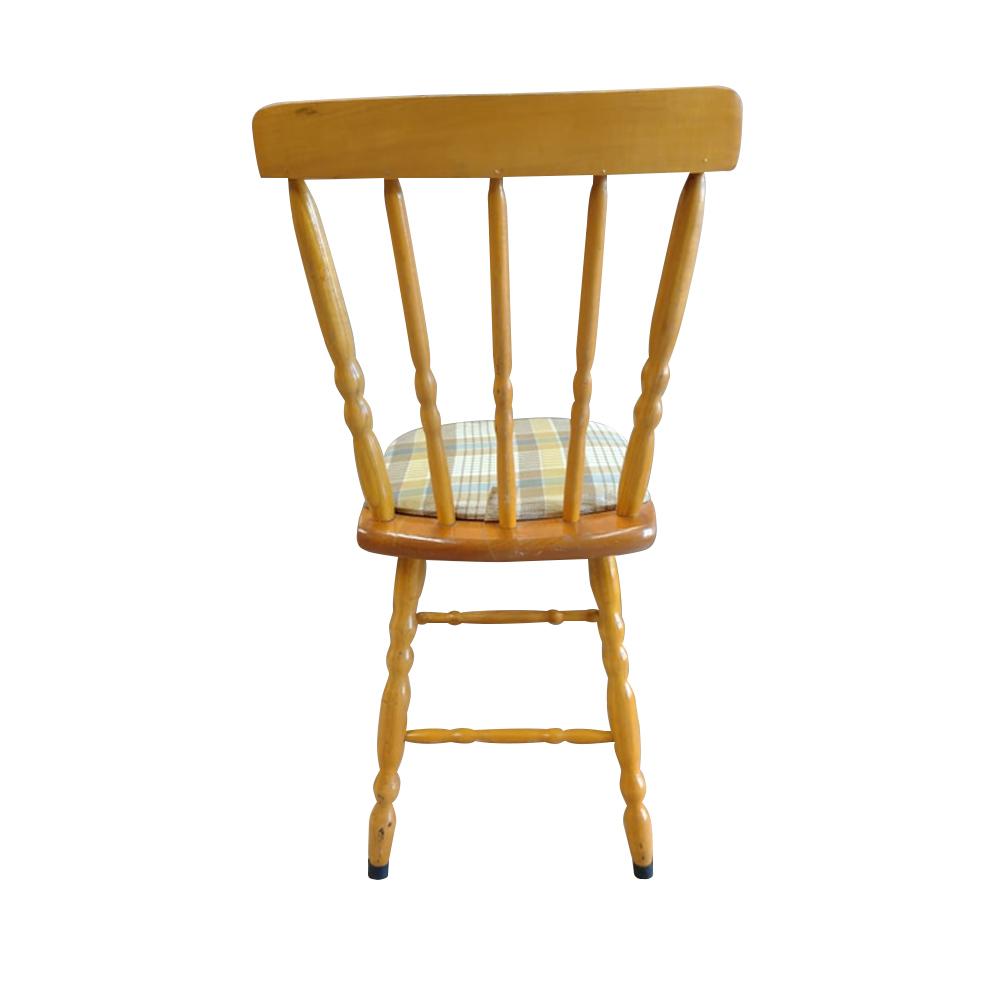 SEMINOVO - Cadeira Madeira Pés Torneados Amarela Com Estofado - Disa Móveis