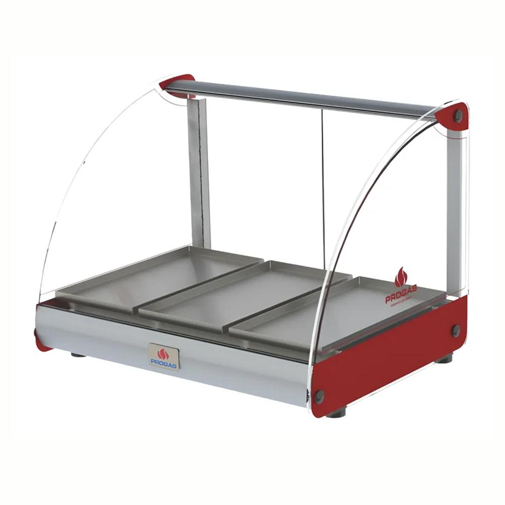 Estufa de Salgados Aquecida Curva 3 Bandejas 250W PRV-03E Vermelho 127V - Progás P37039