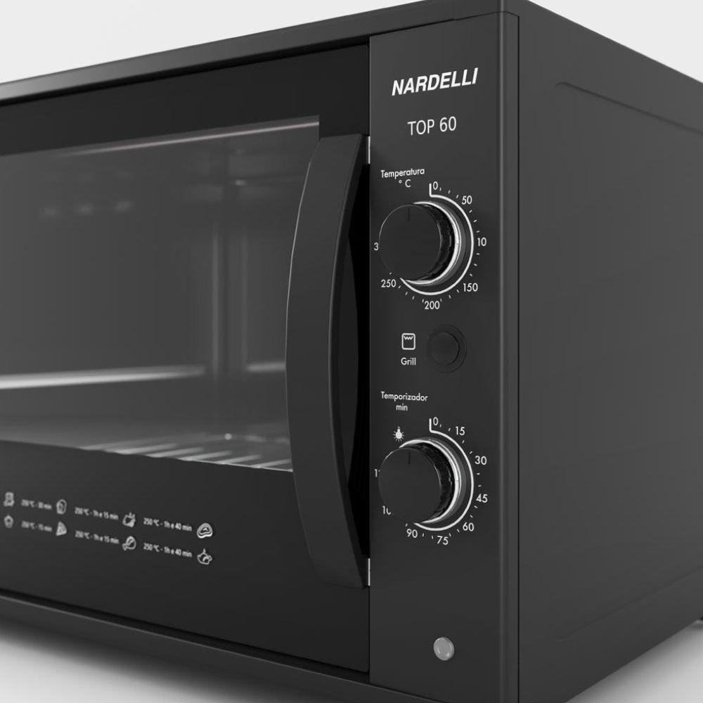 Forno Elétrico de Bancada Top Black 60L 1750W Até 300ºC TOP60 127V Black - Nardelli 10014754-1