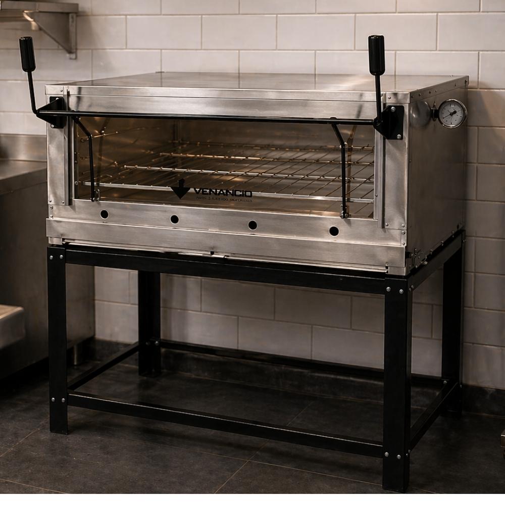 Forno Gás Industrial Pedra Refratária Roma Inox 90 Firi90 + 2 Grades Extra + Luva Térmica - Venâncio