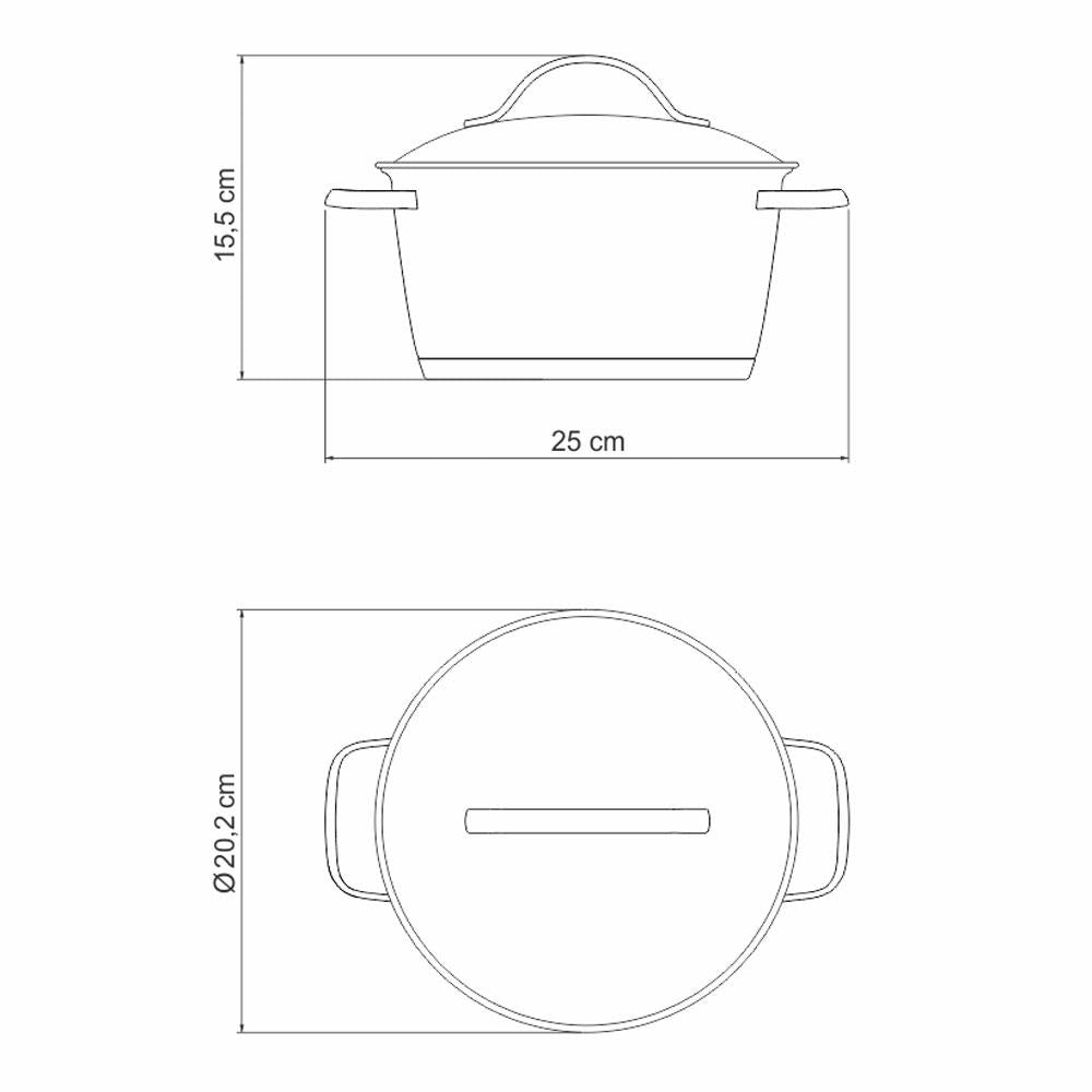 Caçarola Funda Allegra Aço Inox Fundo Triplo Fogões de Indução 18 Cm 2,2l - Tramontina 62654181
