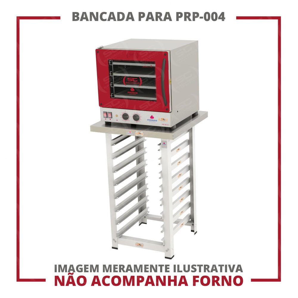 Mesa Bancada De Apoio Para Fornos PRP-004 Em Aço Inox MES-004 - Progás