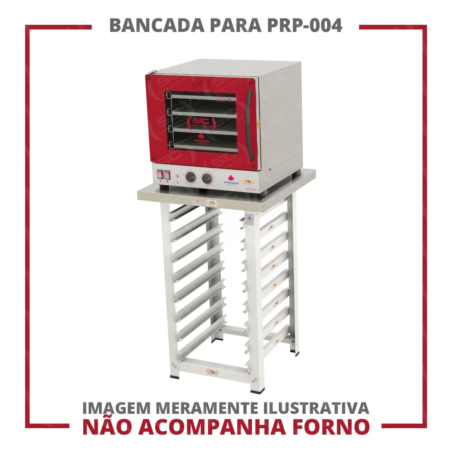 Mesa Bancada De Apoio Para Fornos Prp-004 Em Aço Inox Mes-004 - Progás