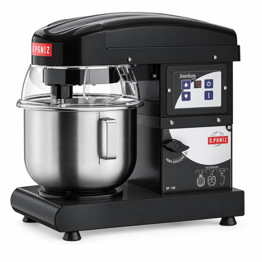 Batedeira Planetaria Digital 5 lt Inox Com Tampa Preta 5l BP-05B Bambina Bivolt - Gpaniz 36135