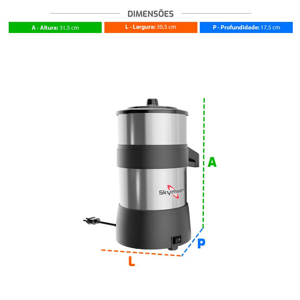 Extrator de Sucos Industrial Inox Com Câmara em Aço Inox 0,25 HP ESL Bivolt - Skymsen