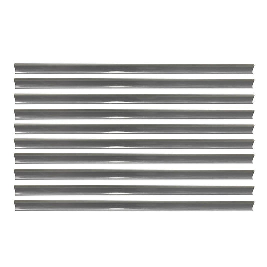 Kit 10 Porta Etiquetas Simples 90cm Cinza Com Acrílico New Plus/Plus - SA Gôndolas