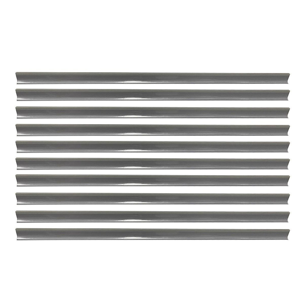 Kit 10 Porta Etiquetas Simples 90cm Cinza Com Acrílico New Plus/Plus - SA Gôndolas