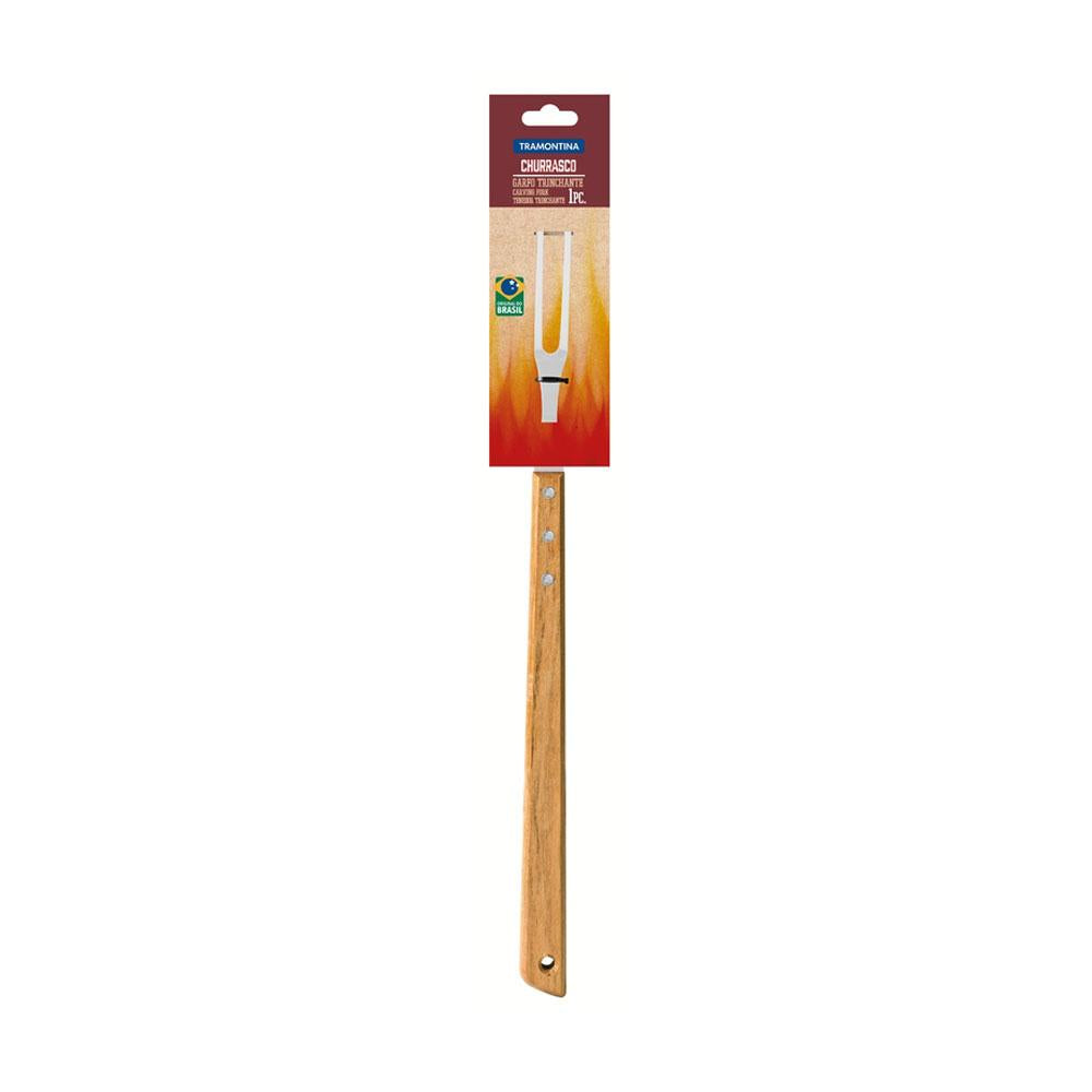 Garfo Trinchante Churrasco com Lâmina em Aço Inox e Cabo de Madeira 46 cm - Tramontina