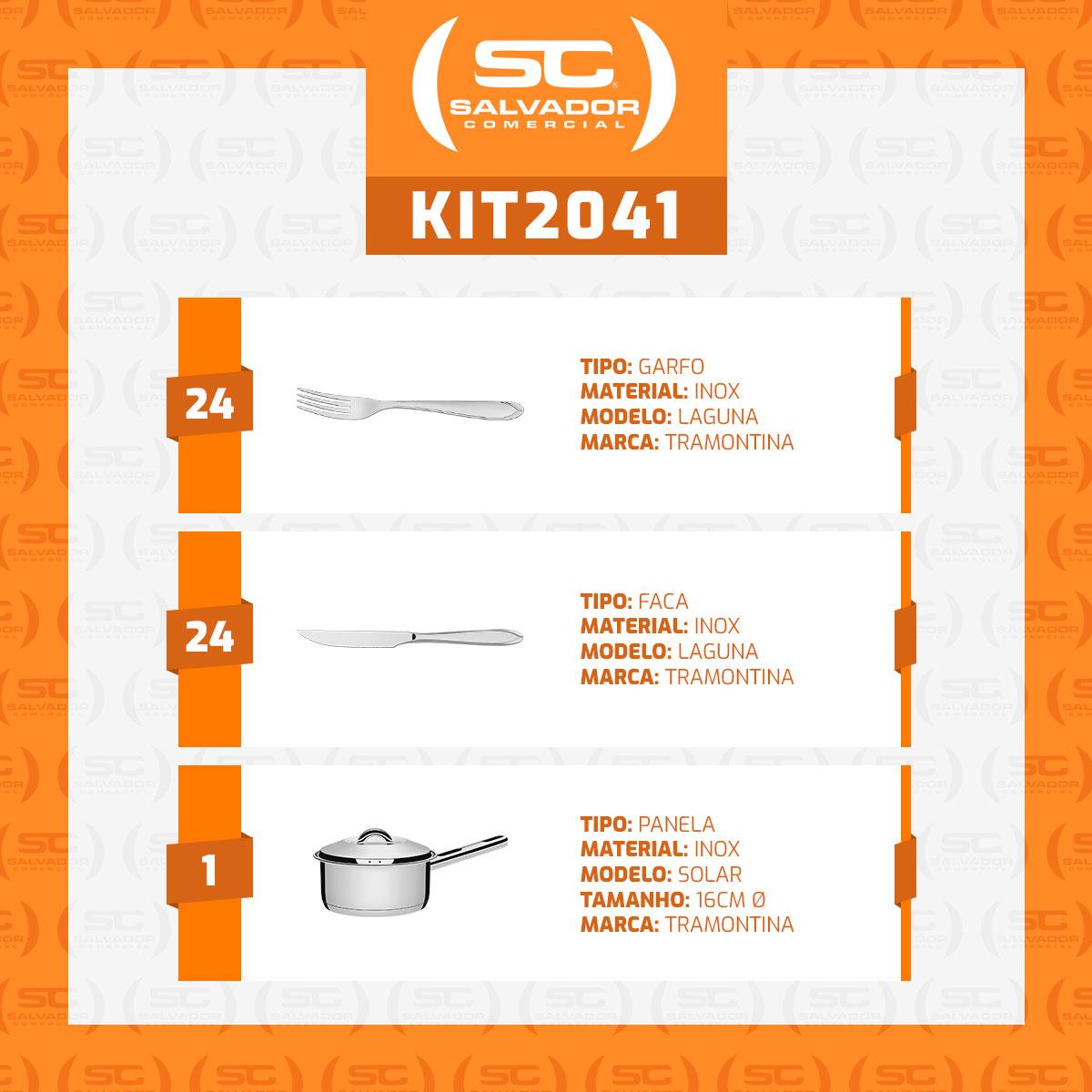 Conjunto de 1 Panela Solar 16cm 1,4l Com 48 Talheres Laguna e 5 Utensílios em Inox Extrata Tramontina