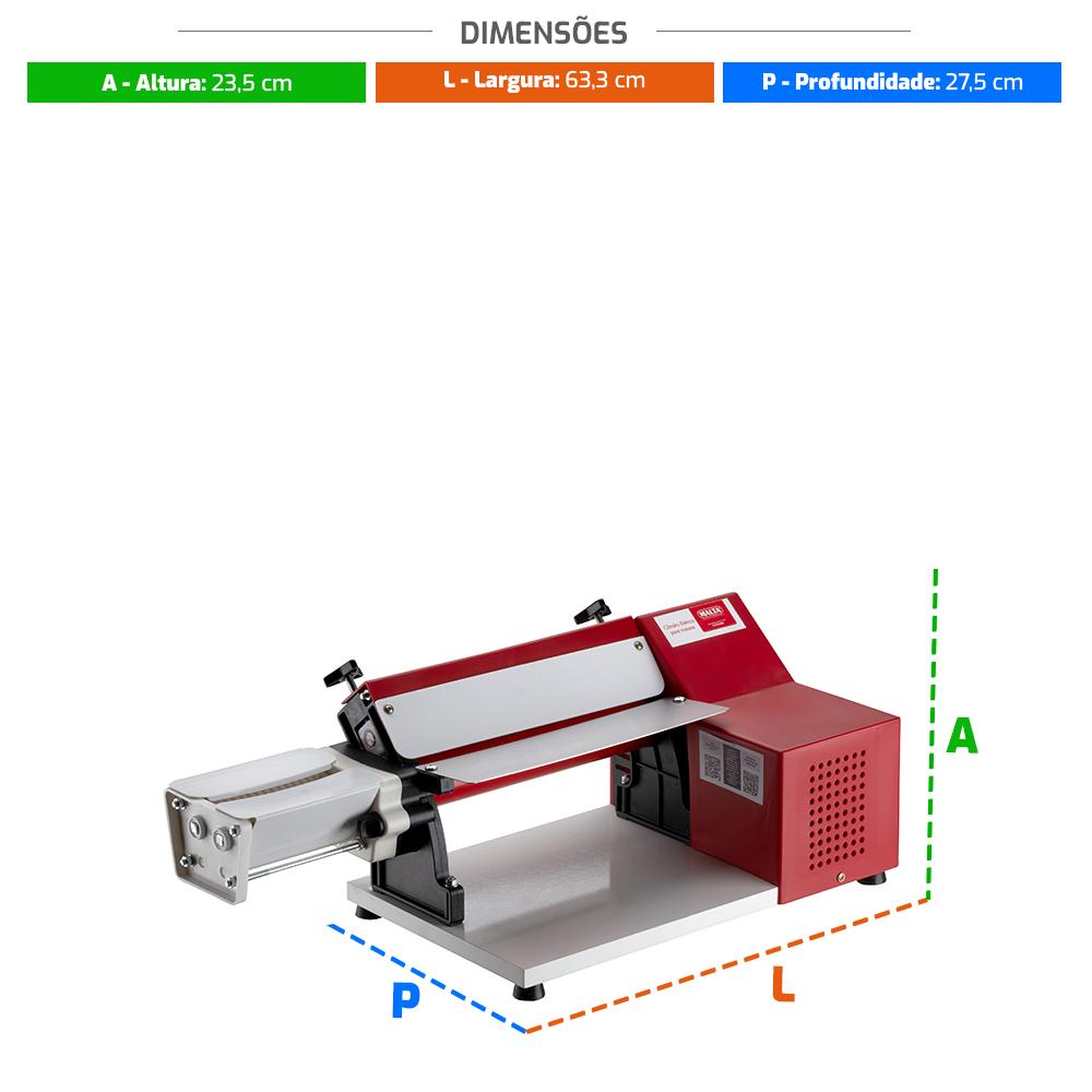 Cilindro Laminador Elétrico Profissional 28cm Vermelho Com Cortador Talharim 1/4 CV Bivolt - Malta 3107002