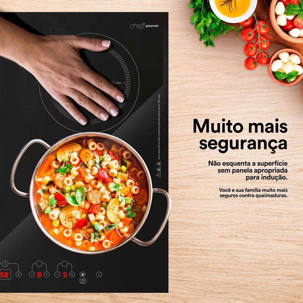 Fogão Cooktop de Indução 4 Bocas Preto 7500w Cheff Gourmet Eci04ep 220v - Eos B166390