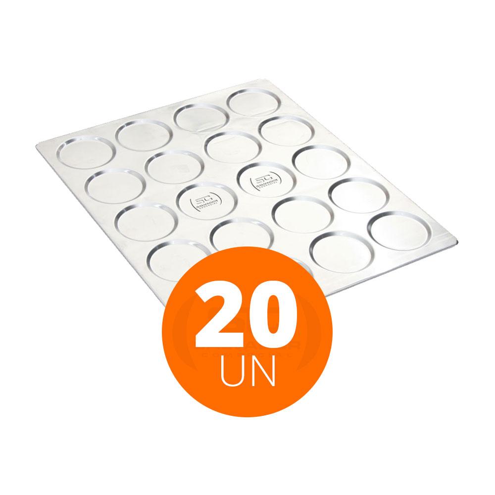 Kit 20 Assadeiras Pão de Hambúrguer 20 Cavidades Alumínio 58x70cm APH20 - Imeca