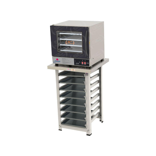 Kit - Forno Turbo Prp-004 Plus Digital 127v Preto + Bancada Mes-004 + 8 Assadeiras - Progás