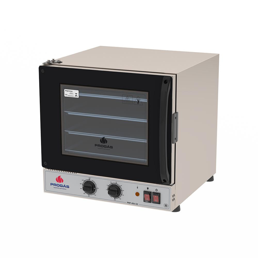 Forno Turbo Prp-004 g2 220v Preto + Bancada Mes-004 Progás + 4 Assadeiras Cimapi