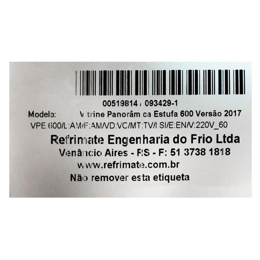 SEMINOVO - Balcão Expositor Vitrine Panorâmica Estufa 0,60M VPE600 Amarelo 220V - Refrimate