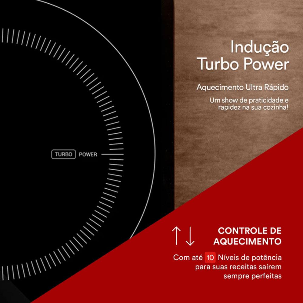 Kit Fogão Cooktop De Indução 2 Bocas ECI02EP 220V EOS + Panela Inox Solar Ø 16cm PIT7