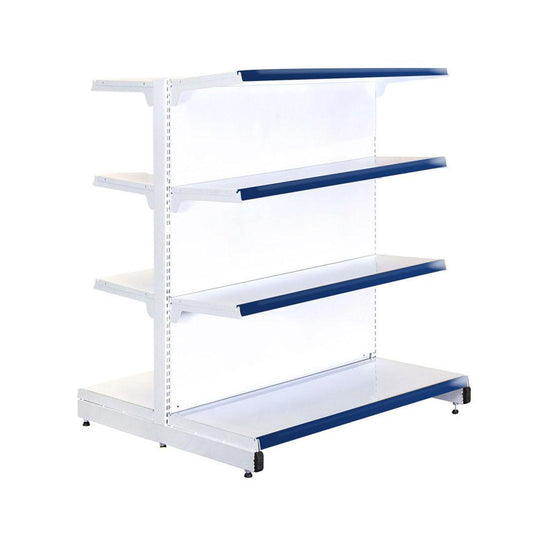 Gôndola Prateleira 4 Níveis 40x30 New Plus 1,40 Central Inicial Pe Azul - Sa Gôndolas