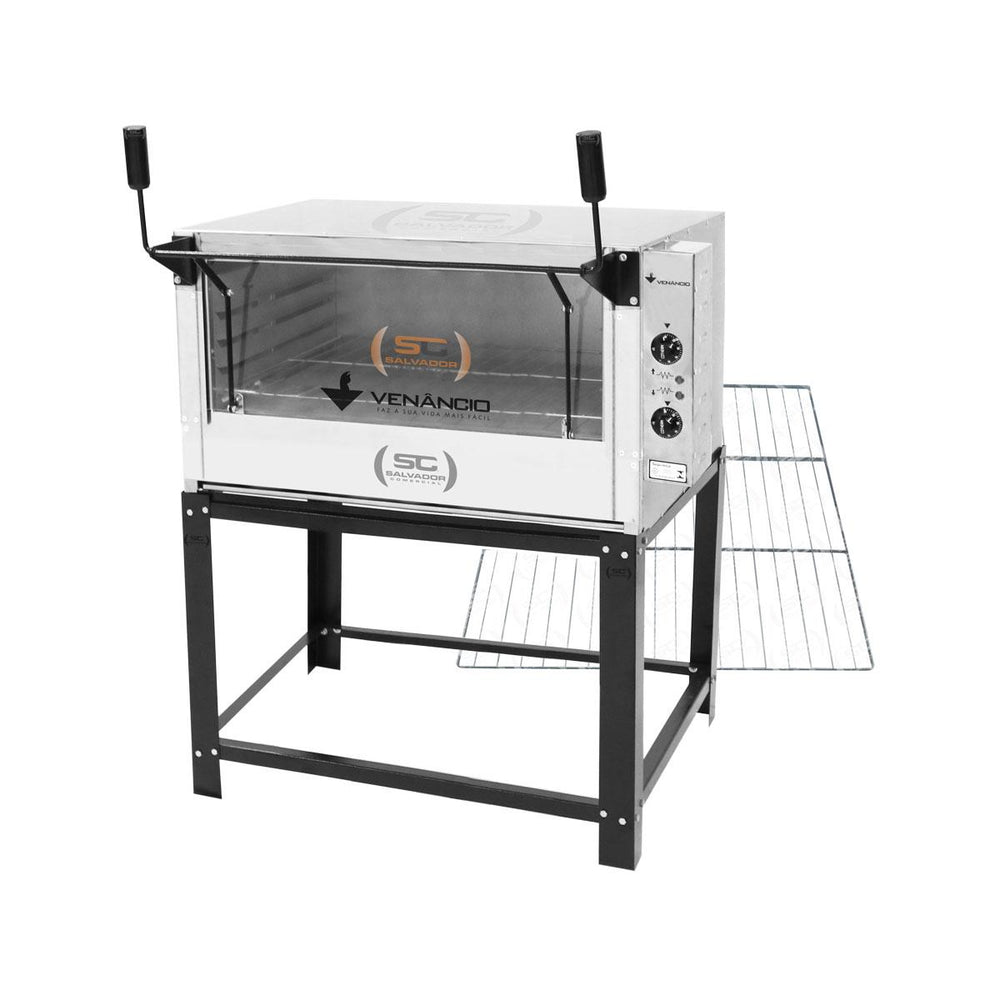 Kit Forno De Lastro Elétrico Refratário Roma Inox FERI90 + Grade Extra - Venâncio