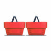Kit - 10 Cestos Compras Plástica D100 Cód. 3000 Vermelho - Della Plast