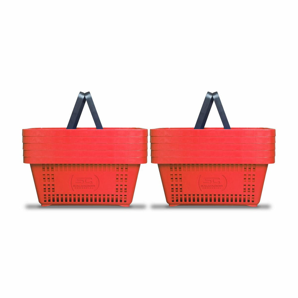 Kit 10 Cestos De Compras Plástica D100 Cód. 3000 Vermelho - Della Plast