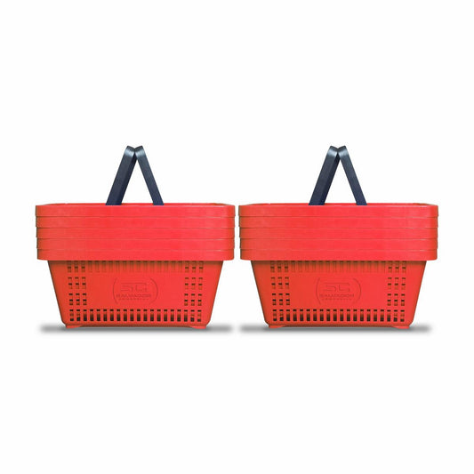 Kit - 10 Cestos Compras Plástica D100 Cód. 3000 Vermelho - Della Plast