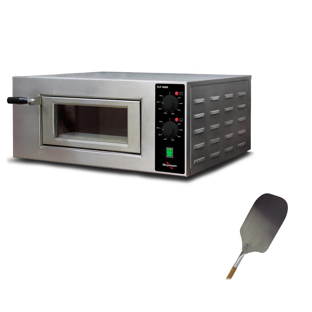 Kit - Forno Elétrico Lastro Profissional Pizzarias Analógico Pizza FLP-400A 220V Skymsen + Pá Para Pizza
