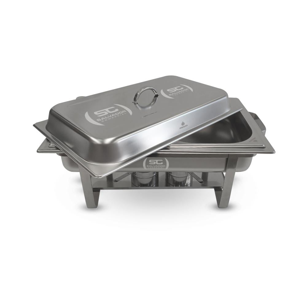 Rechaud Retangular Duas Cubas Gn em Aço Inox PR-111 - Progás