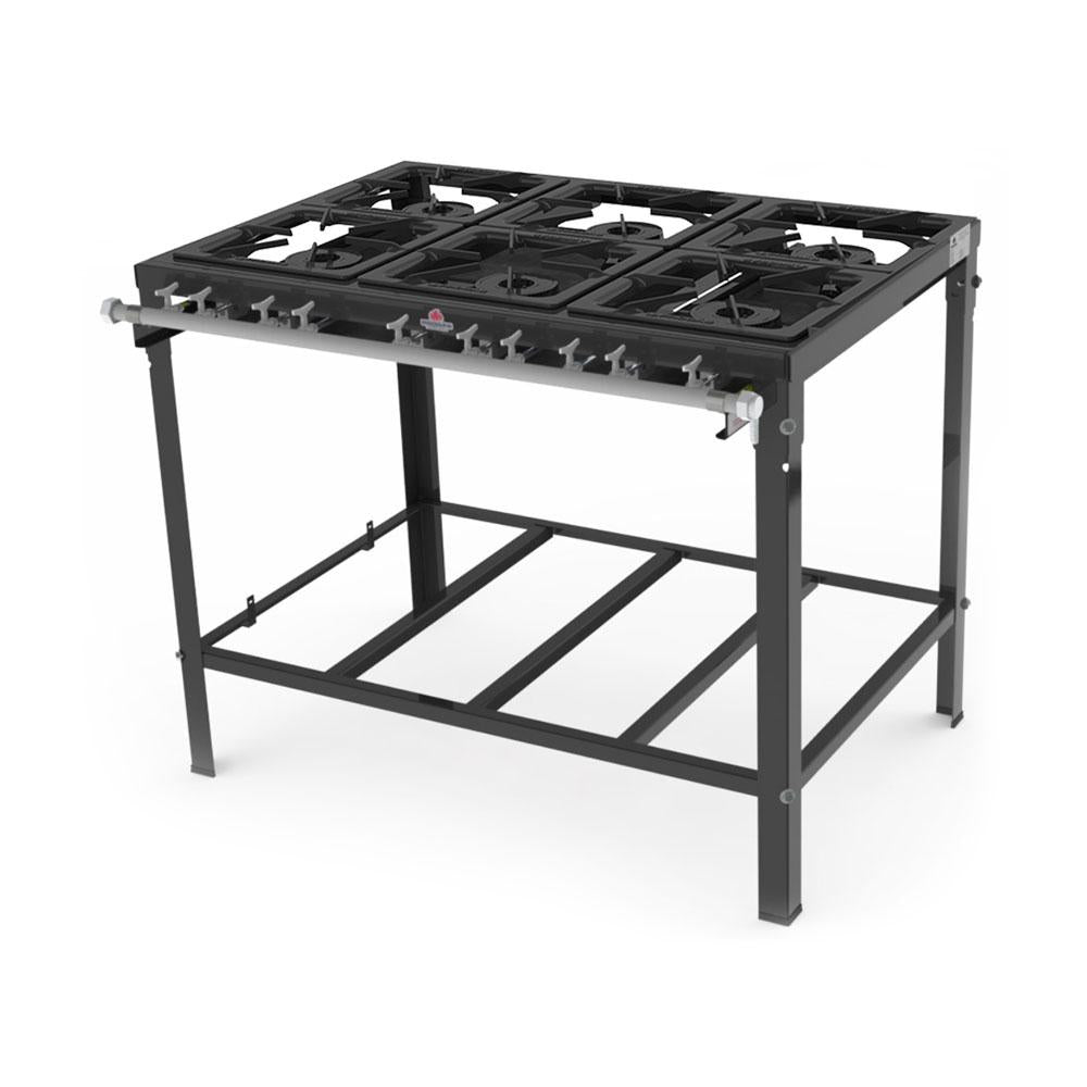 Fogão Industrial 6 Bocas Simples a Gás Baixa Pressão PMS-600 - Progás