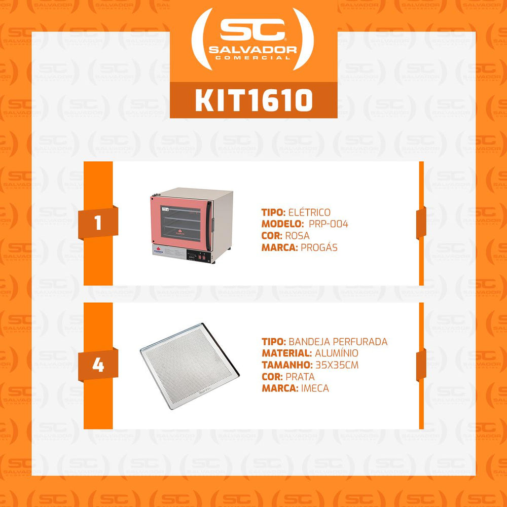 Kit Forno Turbo Elétrico PRP-004 Plus 127V Rosa + 4 Assadeiras - Progás