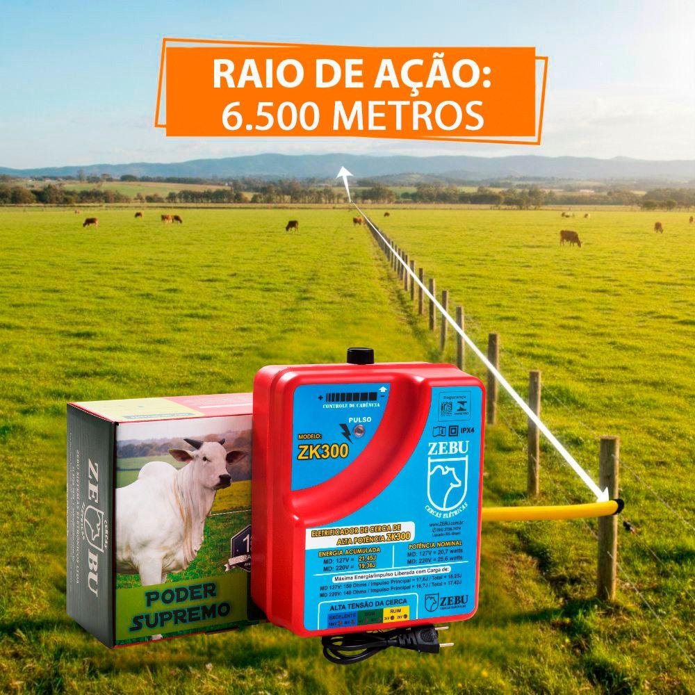 Eletrificador de Cercas Elétricas Para Grandes Propriedades ZK300 220V - ZEBU 2420-1