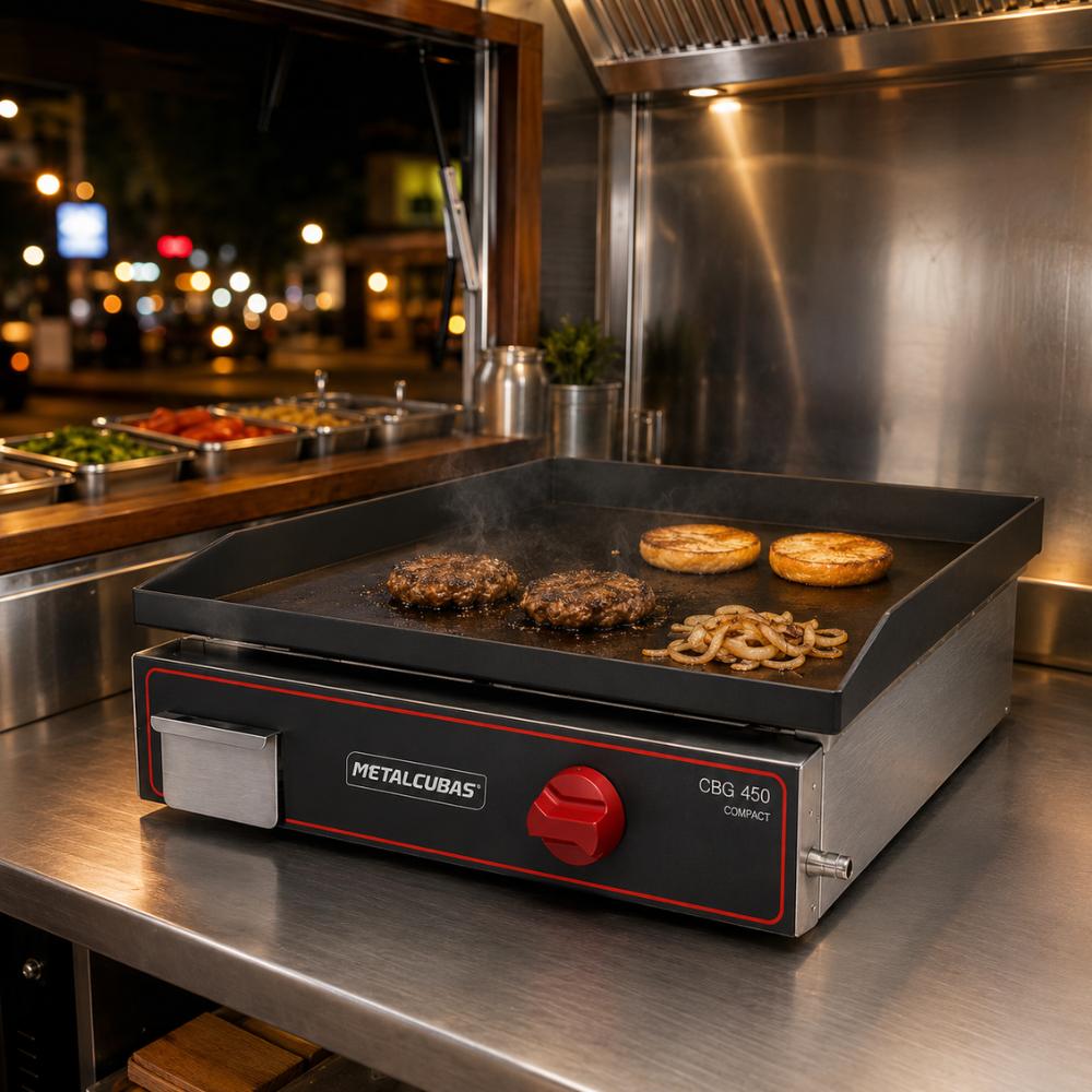 Chapa Lanche Bifeteira a Gás 45 cm Profissional Cbg 450 Compact - Metalcubas 21268