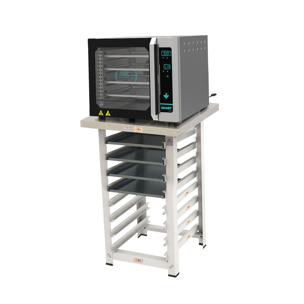 Kit Forno Turbo Elétrico Digital Pro Turquesa FCSP4E 220V + Bancada MES-004 + 4 Assadeiras - Venâncio