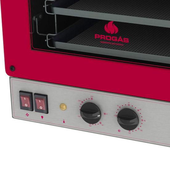 Kit - Forno Turbo Elétrico Fast Oven Prp-004 220v Vermelho + 4 Assadeiras - Progás