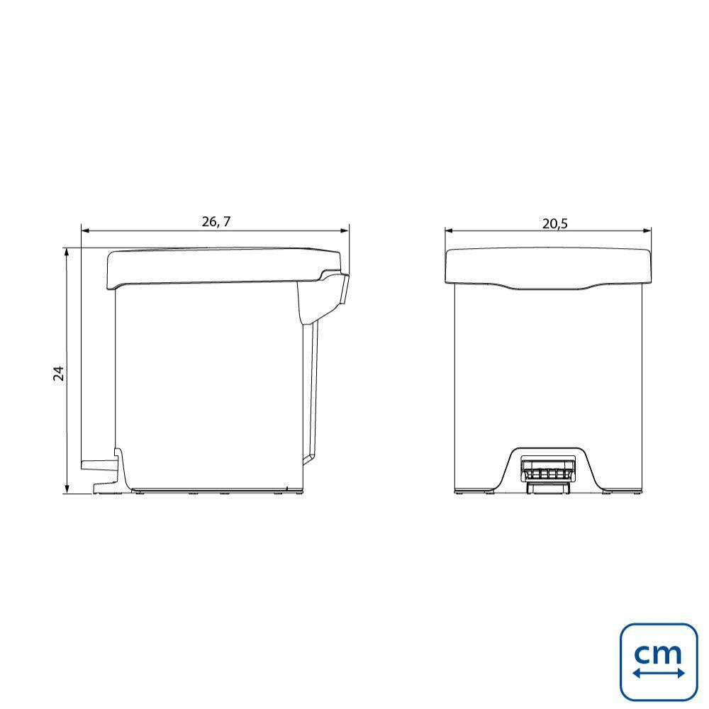 Lixeira Com Pedal em Aço Inox Com Acabamento Polido New 5 Litros - Tramontina 94538705
