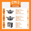 Fogão Industrial 2 Bocas com Forno Bravo Cinza Venâncio + 2 Caçarolas Tramontina Turim