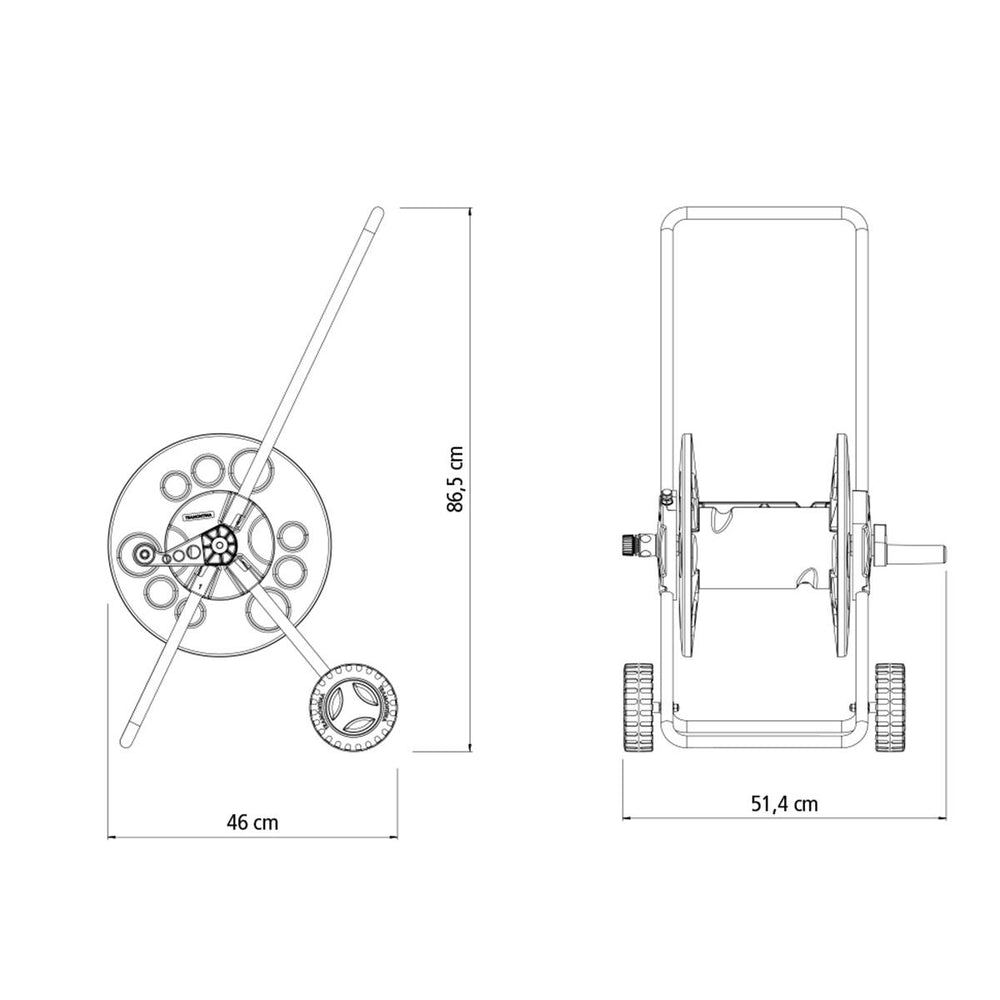 Enrolador de Mangueira Tramontina Com Rodinhas Até 55m em Polipropileno - Tramontina 78595000