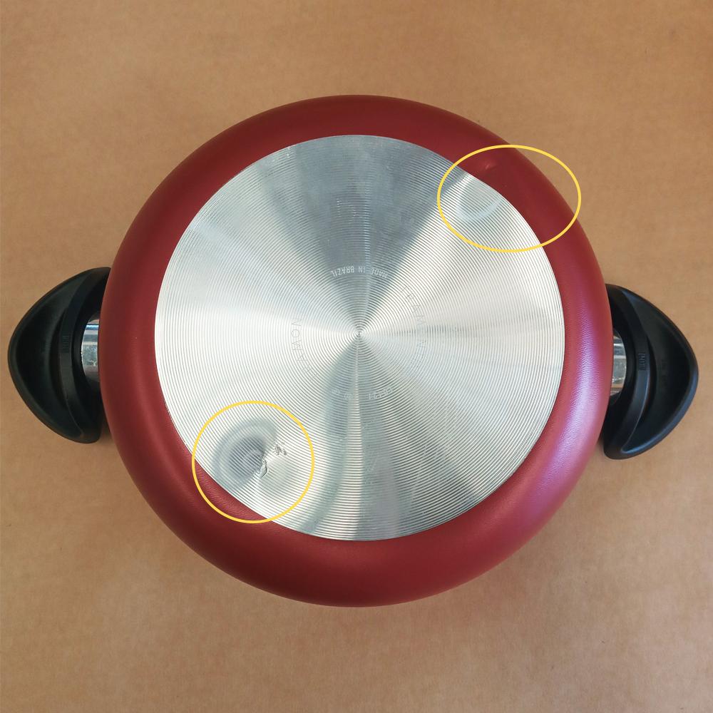 Semi - Panela Em Alumínio 20cm 2,9l Paris Vermelha Com Tampa de Vidro - Tramontina