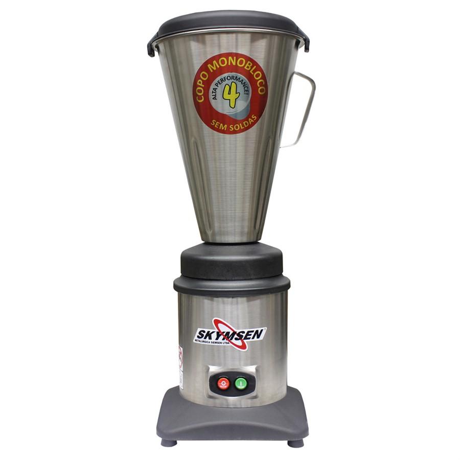Liquidificador De Ata Rotação Comercial Inox 4 Litros Monobloco 1,5 CV 22000RPM TA-04MB-N - Skymsen
