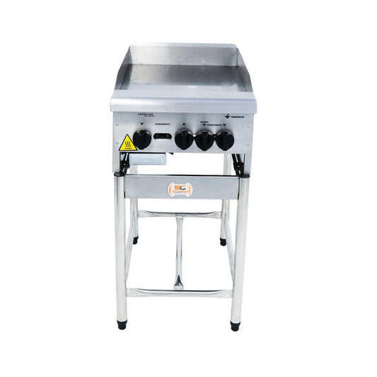 Chapa Americana Profissional 45cm a Gás 8mm Lisa Inox Com Pé Cgp45 - Venâncio