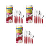 Kit - 3 Faqueiros Inox 30 Peças Ipanema Vermelho - Tramontina