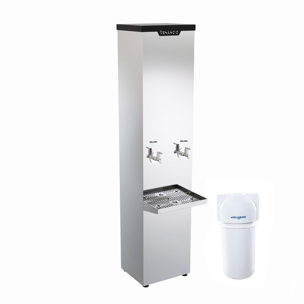 Kit Bebedouro Industrial 50 Litros Refrigerado Inox BI50L 127V + Filtro - Venâncio