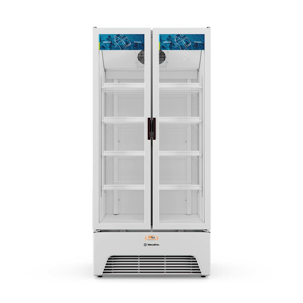 Refrigerador Expositor Vertical Bebidas Duas Portas Vidro 691/752L VB70AL Branca 220V - Metalfrio