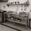 Bancada Mesa 200x70 Inox 430 Com 2 Cubas 50x40x25 Com Grade Inferior - Imeca 6816