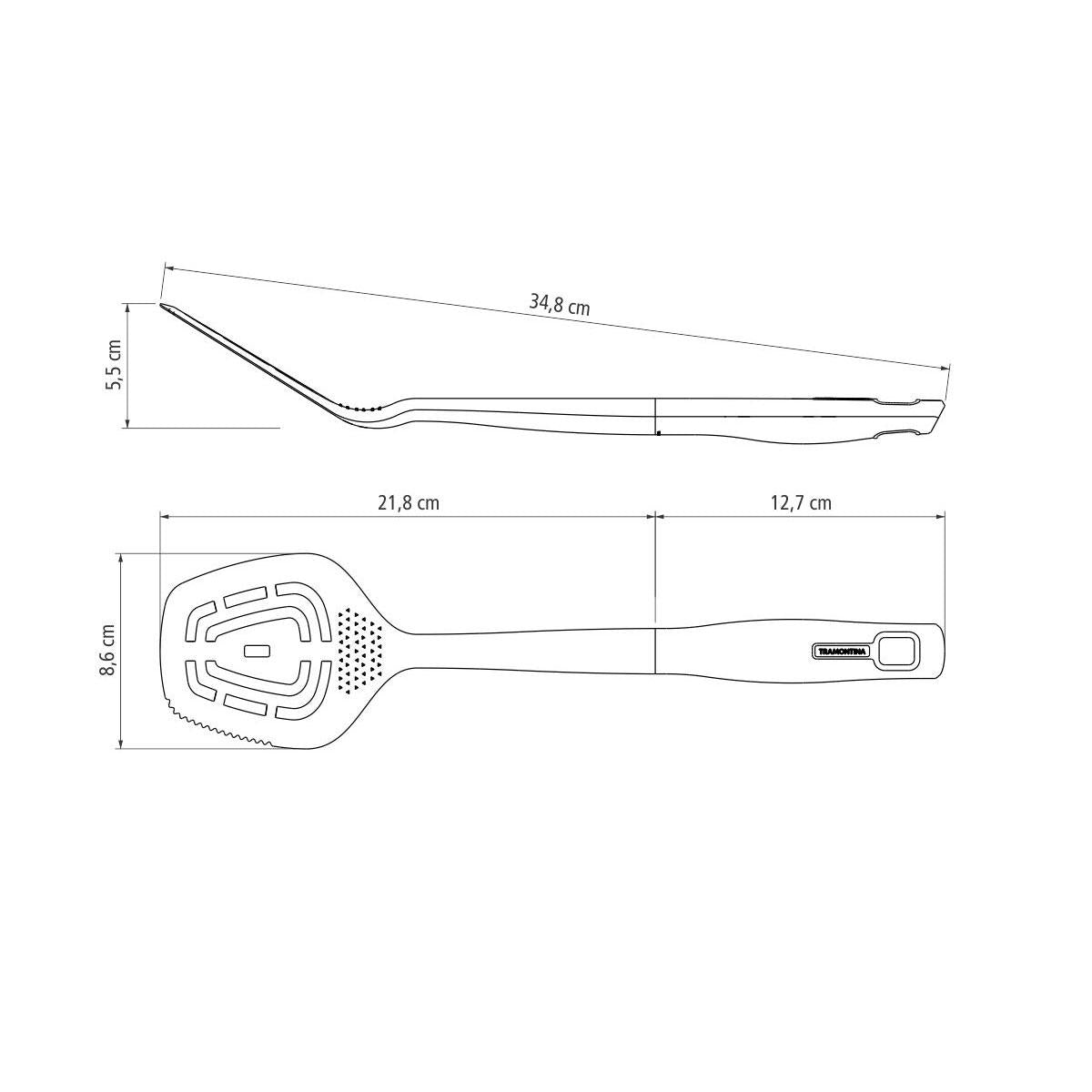 Espátula Verano Bojo em Nylon Cabo Polipropileno Mini Ralador Ônix - Tramontina 25570130