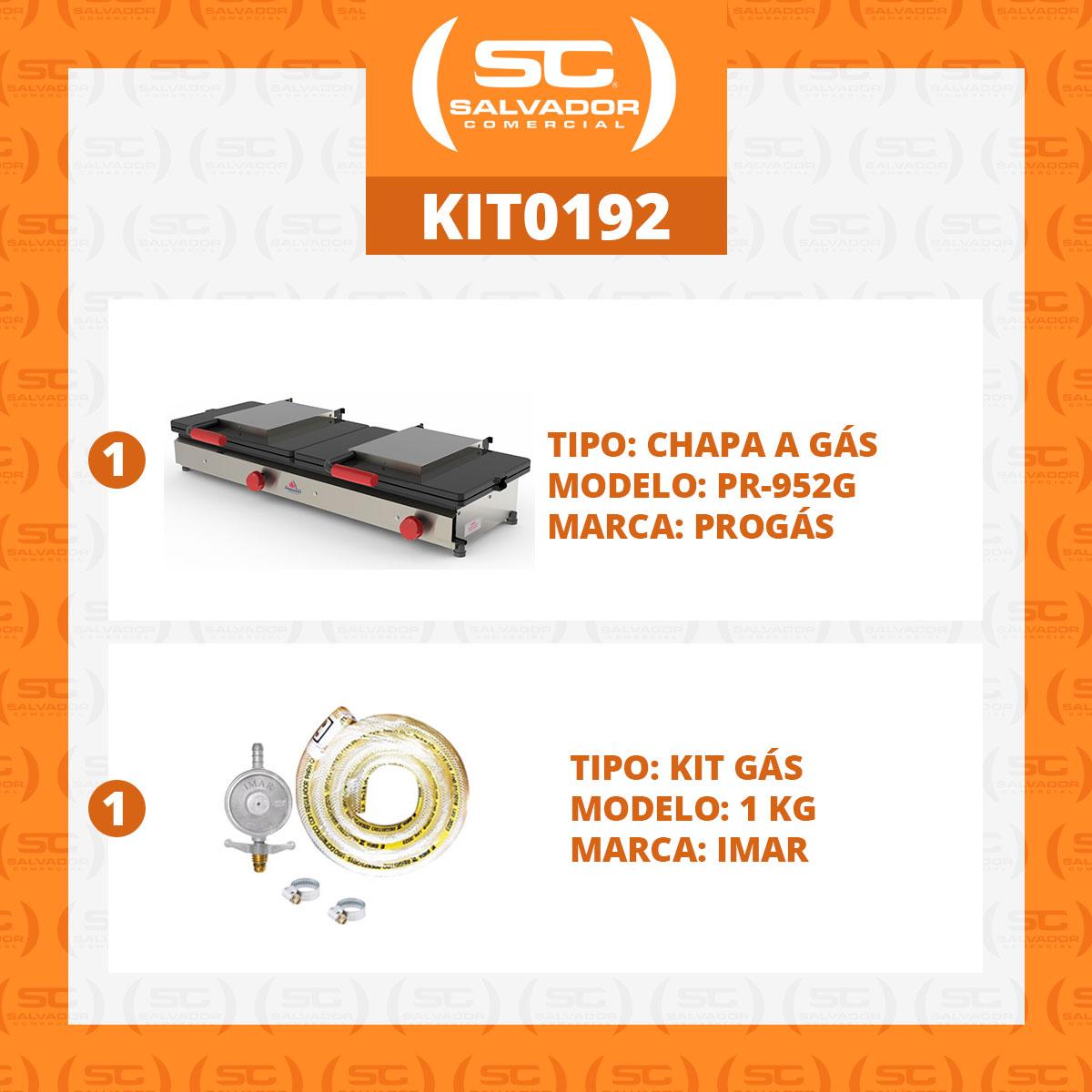 Kit - Sanduicheira 2 Prensas Gigante Gás Pr-952g + Kit Gás - Progás