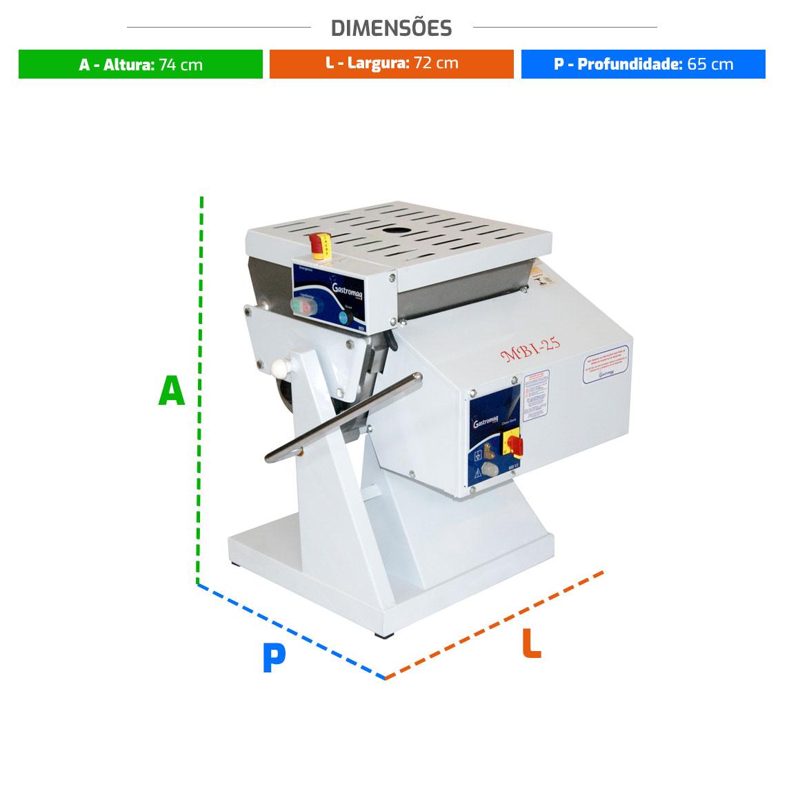 Amassadeira Semirrápida Lenta Basculante Até 25kg Profissional MBI 25 G2 Bivolt - Gastromaq 41080
