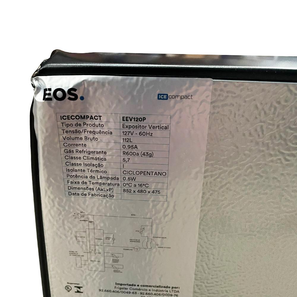 SEMINOVO - Refrigerador Expositor Vertical 124L Eco Gelo Preto EEV120P 127V - EOS