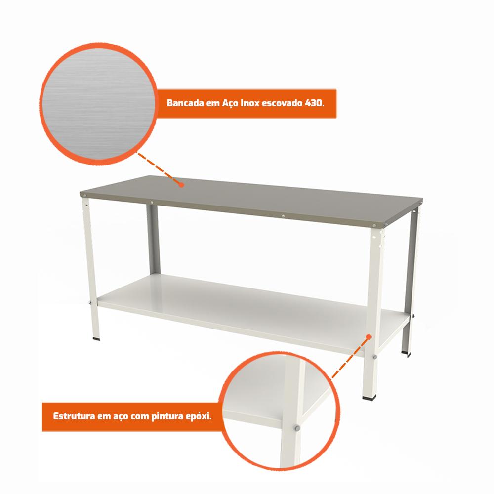 Mesa Bancada De Apoio Desmontável 160x60cm M160 – Braesi